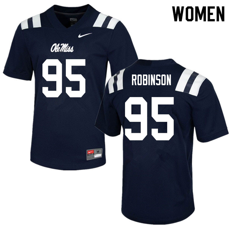 Tavius Robinson Ole Miss Rebels NCAA Women's Navy #95 Stitched Limited College Football Jersey RWP1458HP